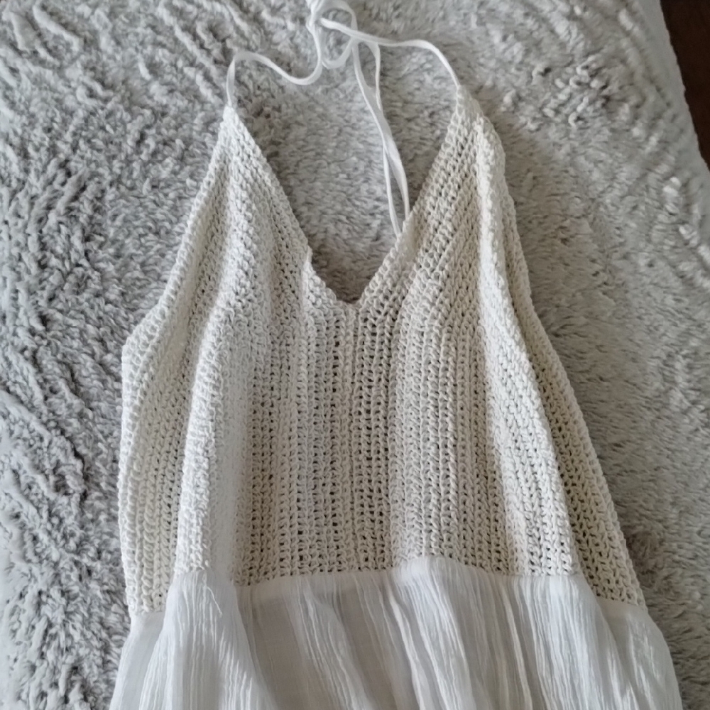 Say What? White Dress with Crochet Detail - Picture 11 of 14